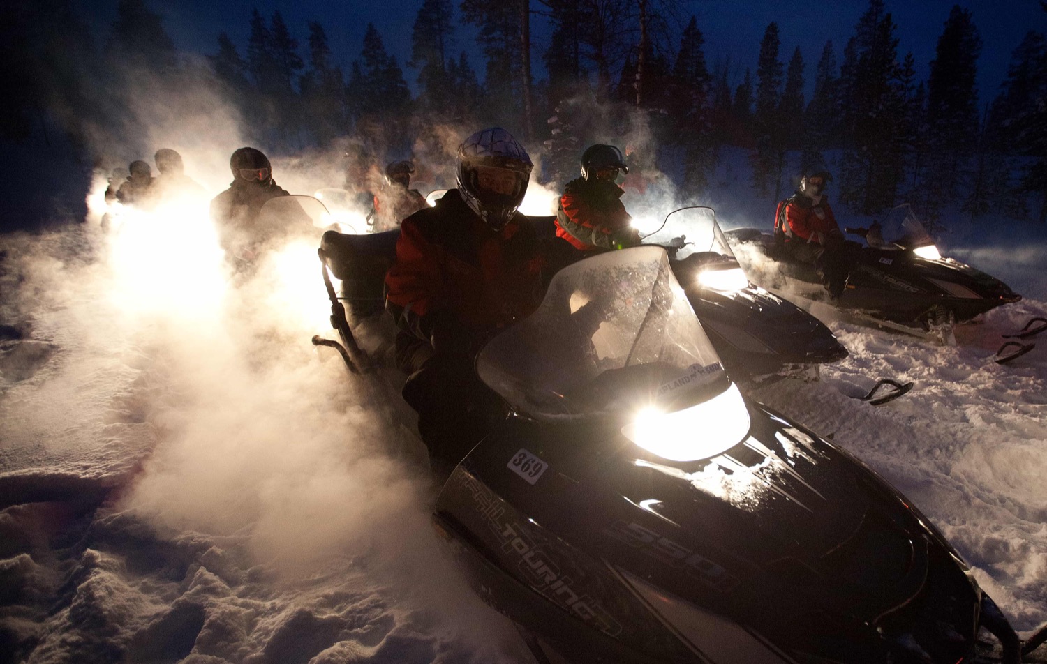 Night snowmobile experience for a Q Events incentive group
