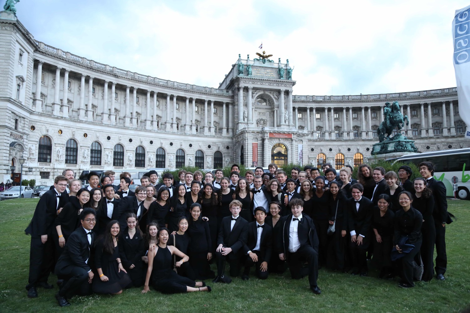 Q Events group photo outside an imperial building in Vienna